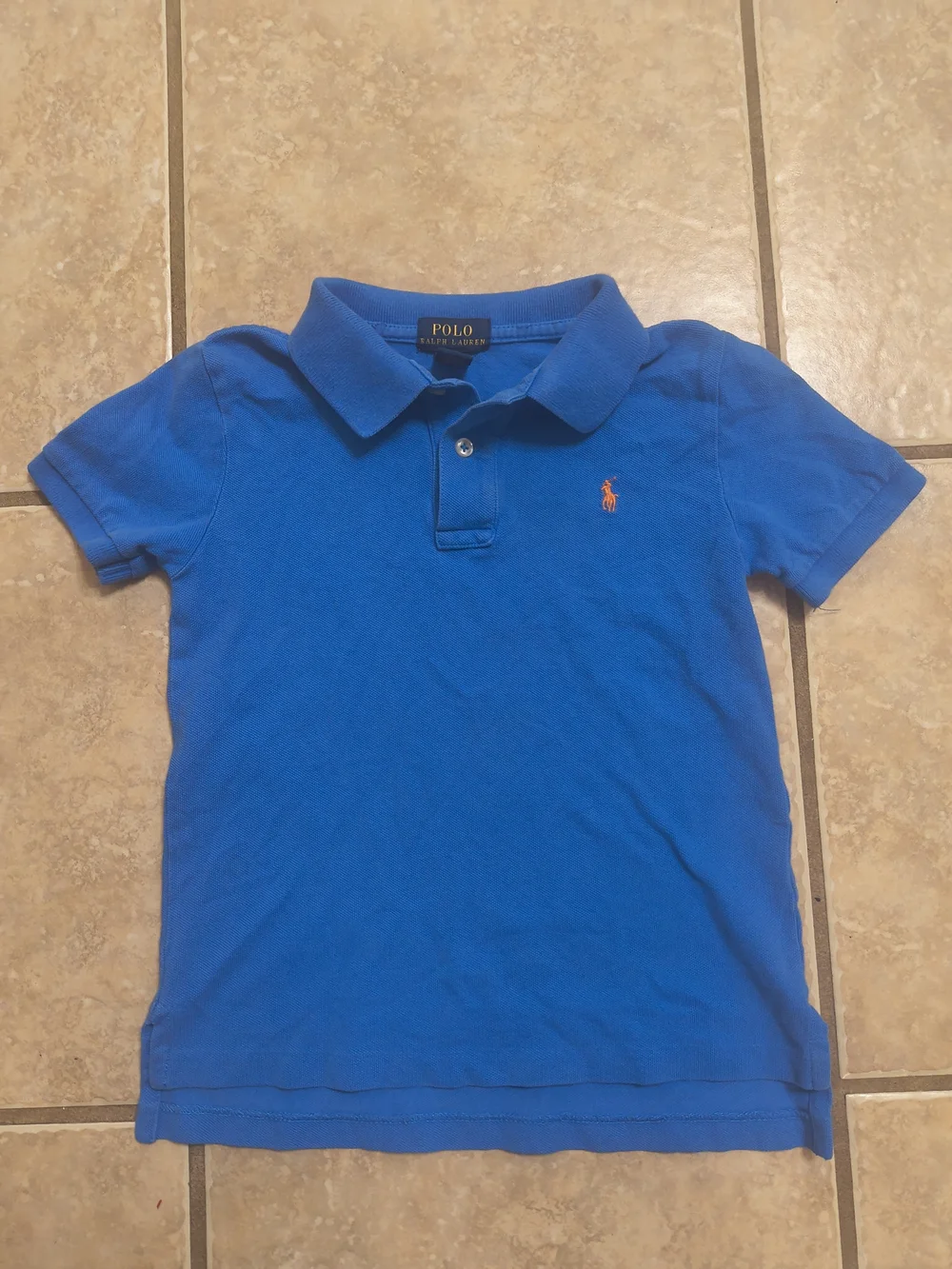 Ralph Lauren Bright Royal Blue Polo Shirt with Orange Pony